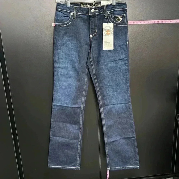 Harley Davidson Midrise boot cut,metallic thread embellished back pockets - Picture 1 of 14